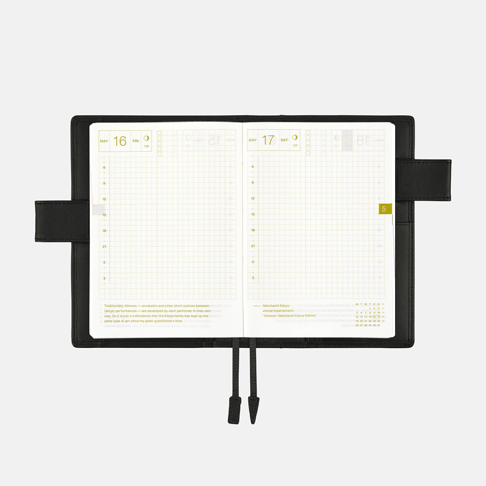 Hobonichi Techo Original Cover, A6 - Leather: TS Basic, Black