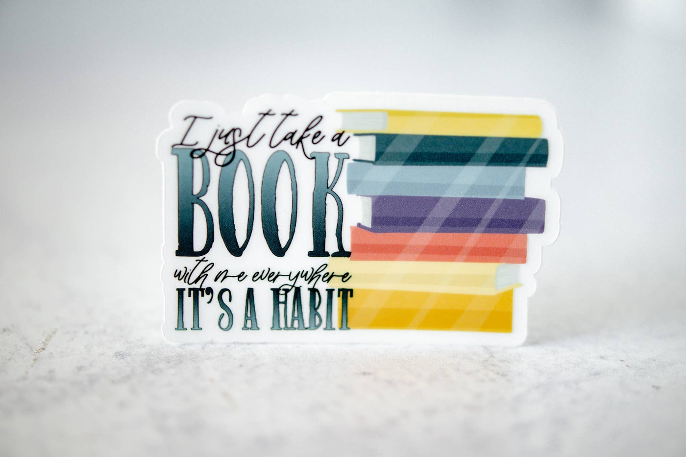 Take A Book Everywhere Vinyl Sticker, 3"