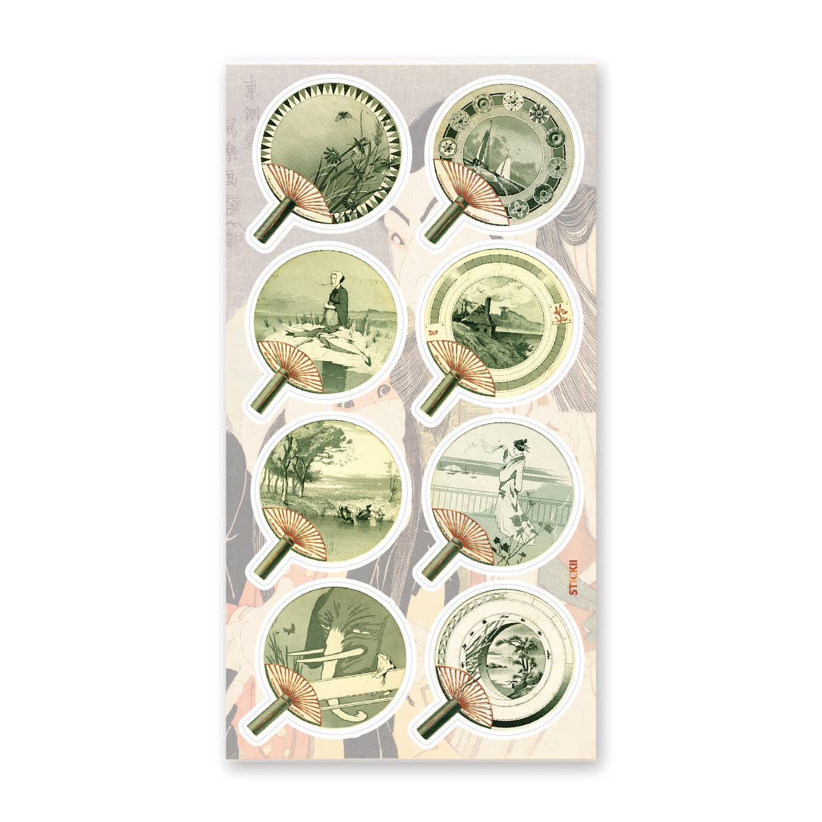 Japanese Fans Sticker Sheet