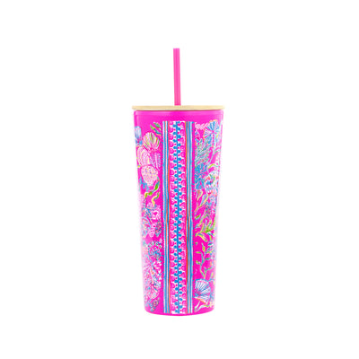 Lilly Pulitzer Tumbler w/ Straw, Shell Me Something Good