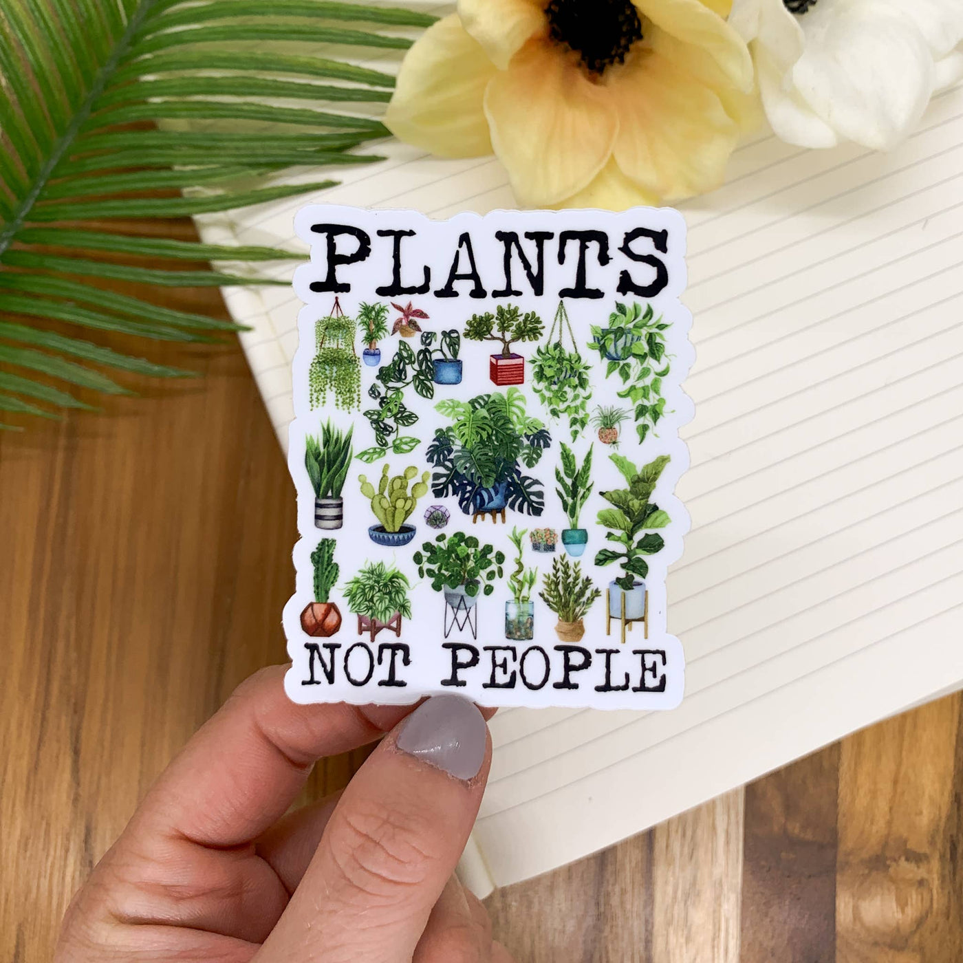 Plants Not People, Vinyl Sticker, 3x3 inch