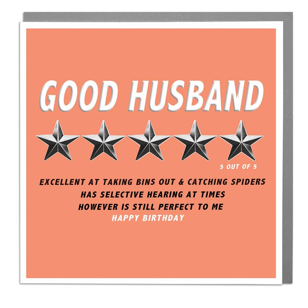 Husband Five Star Birthday Card