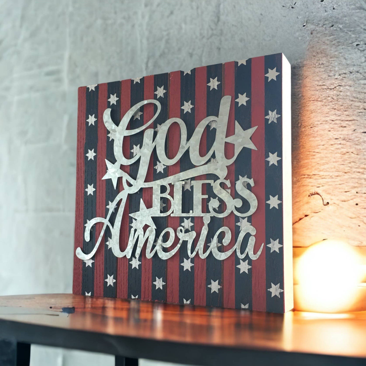 Fourth of July Memorial Day God Bless America Welcome Wall S