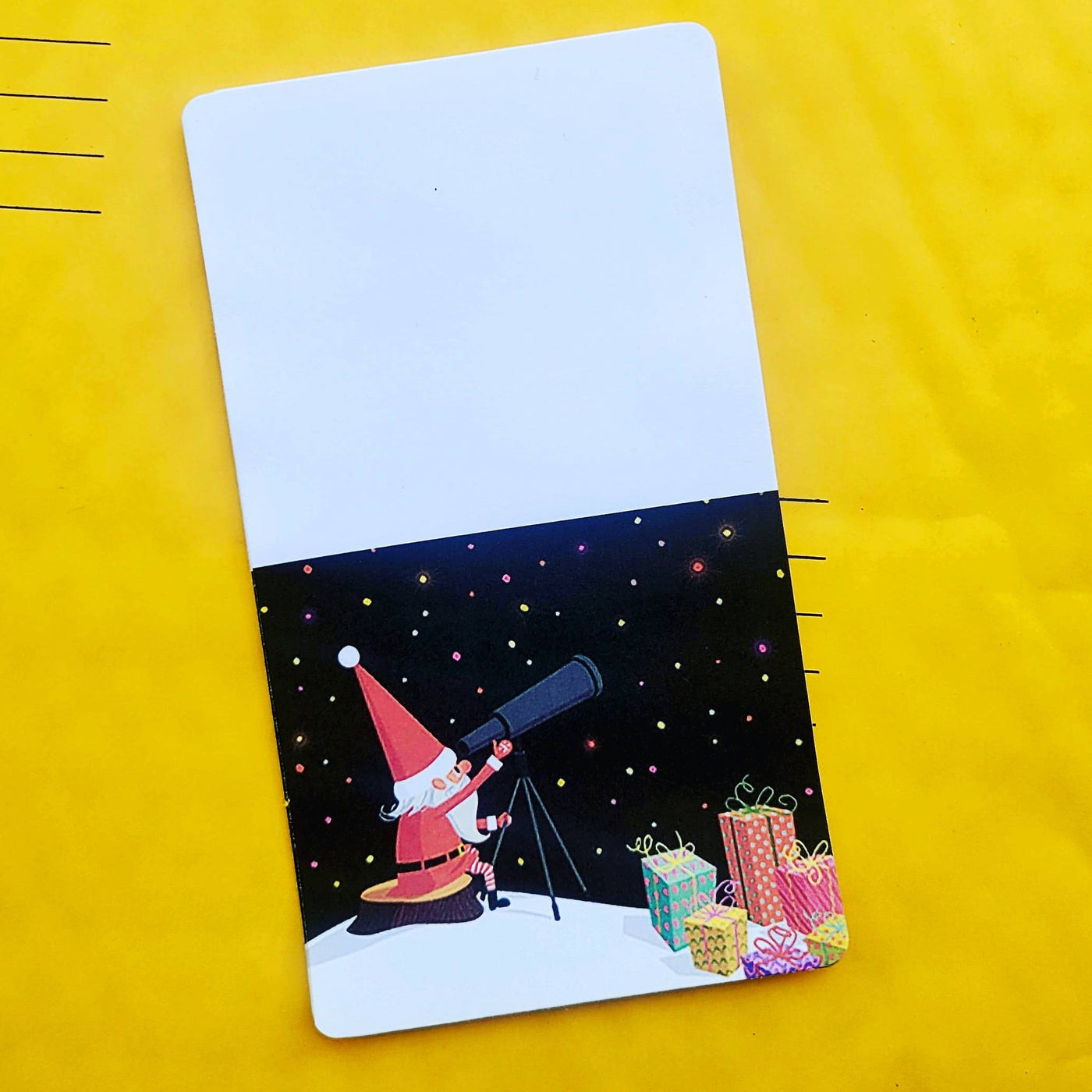 Santa with Telescope Mini Sticky Notes Notepad