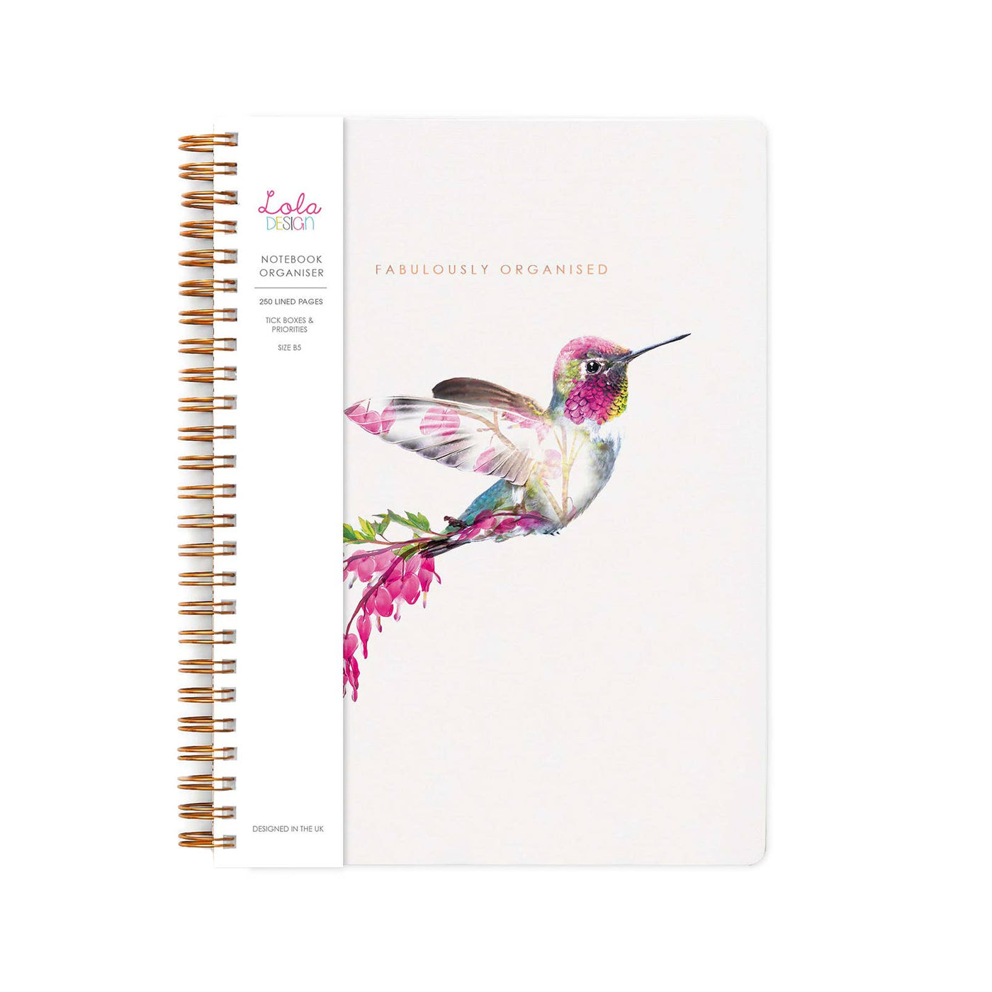 Hummingbird Wire Bound Notebook Organizer
