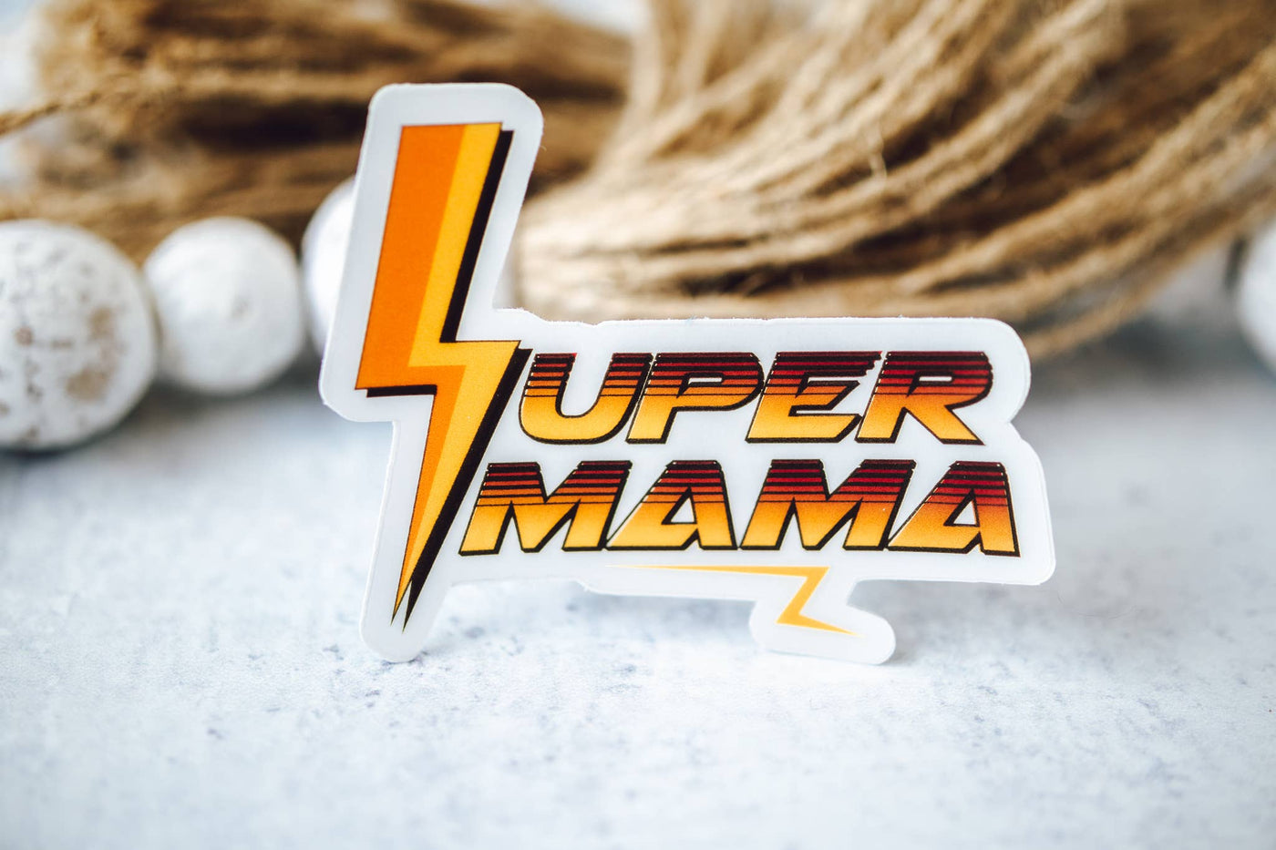 Super Mama Clear Vinyl Sticker, 3"