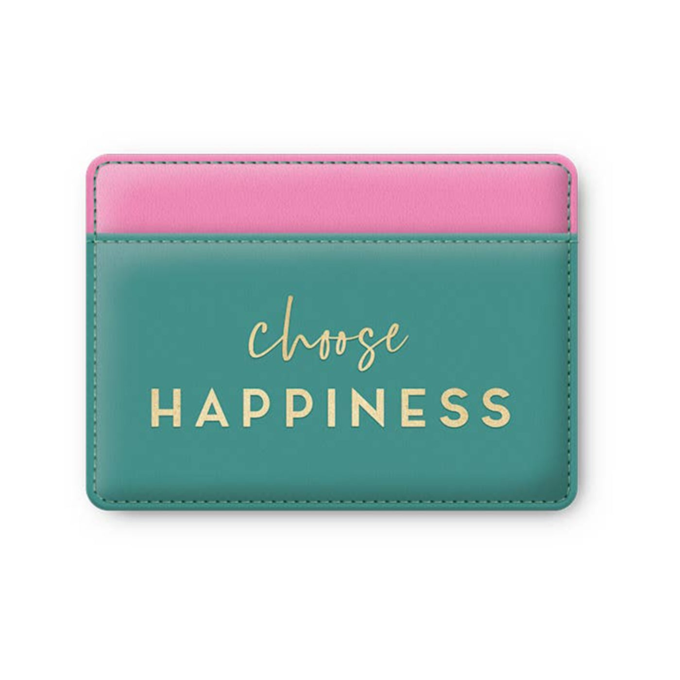 Vegan Leather Credit Card Wallet - Happiness