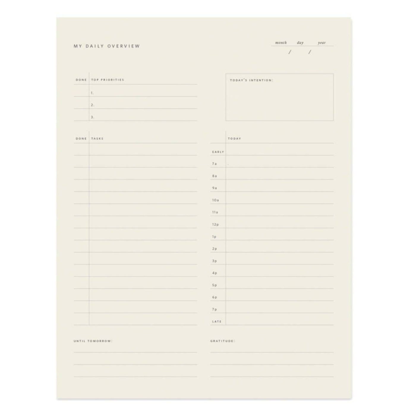 Ramona & Ruth Daily Overview Notepad