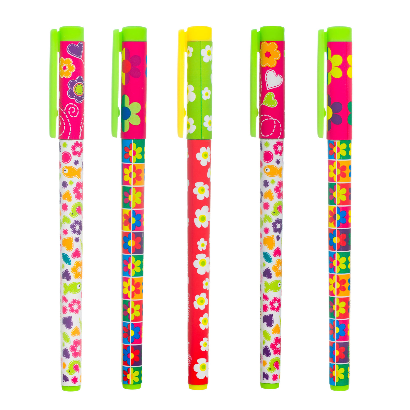 FunWrite BallPoint Pens Set: Chamomiles, Flowers, Holiday 5 pack