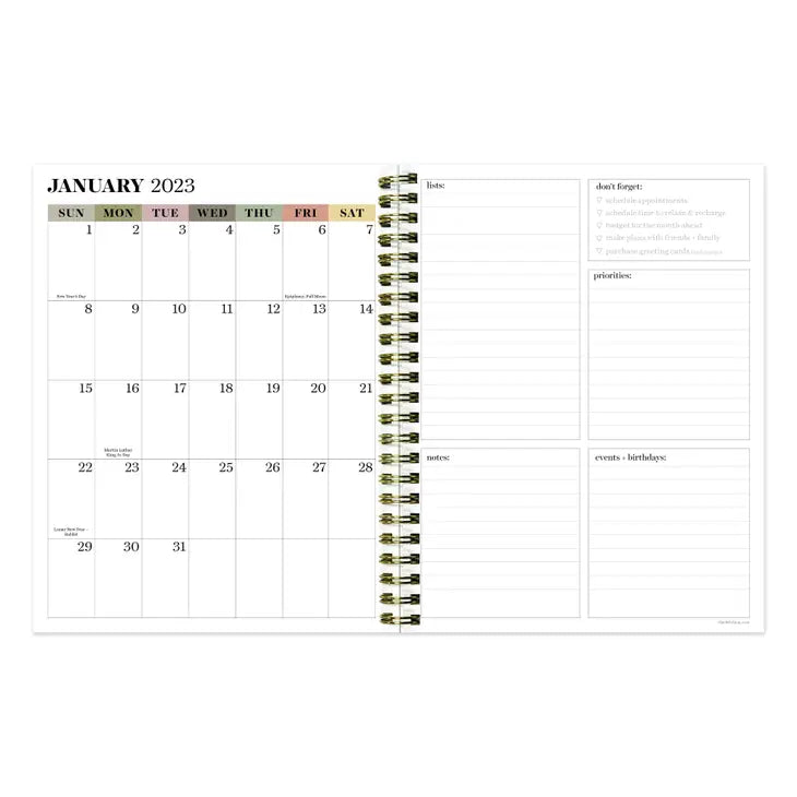 2023 Bunch of Roses Medium Daily Weekly Monthly Planner
