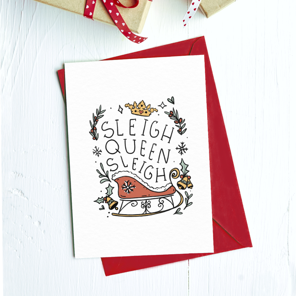 Sleigh Queen, Sleigh Greeting Card