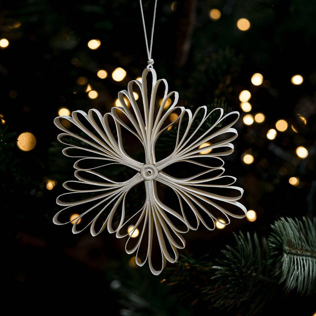 Quilled Mimosa Snowflake Paper Hanging Ornament