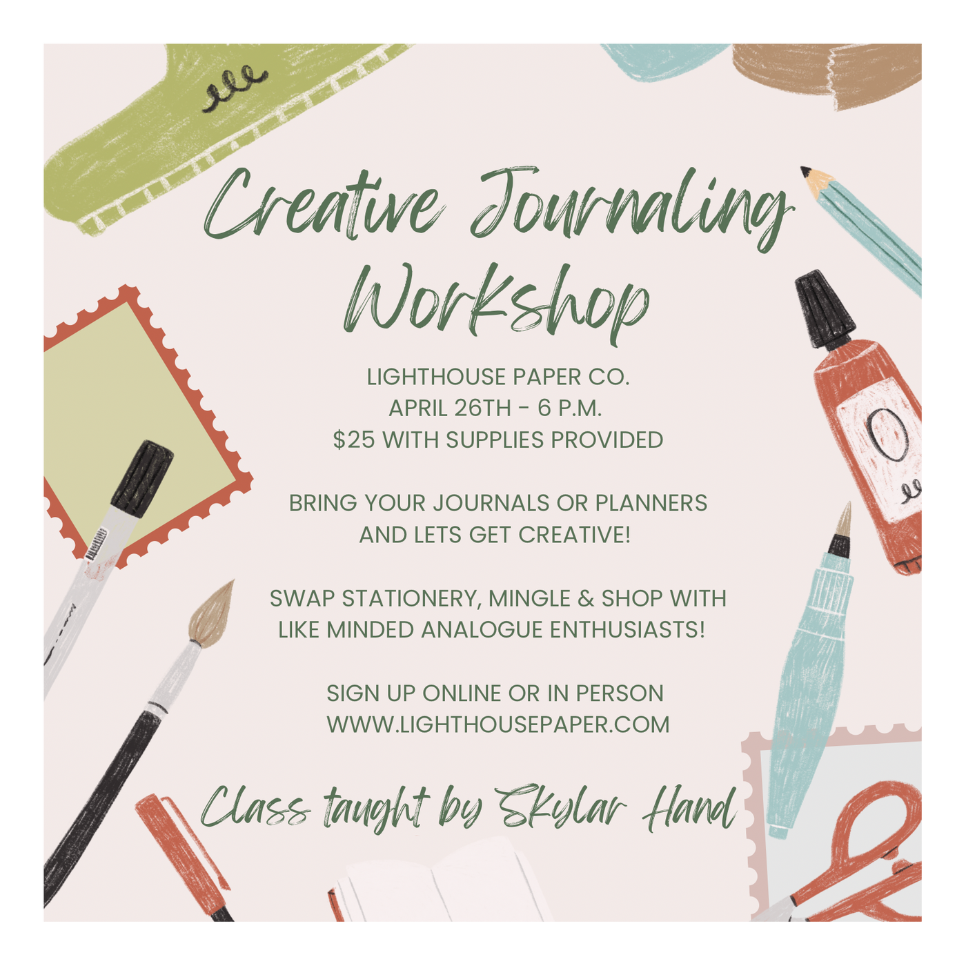 4/26/2023 - Creative Journaling Workshop with Skylar Hand