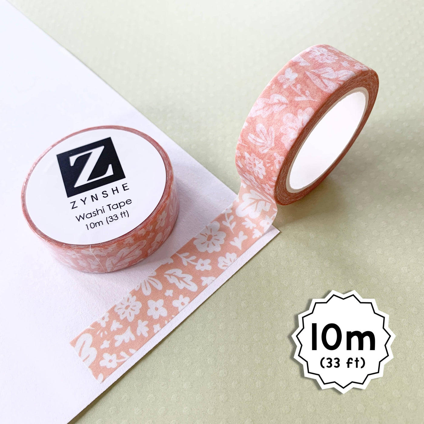 Peach Floral Washi Tape