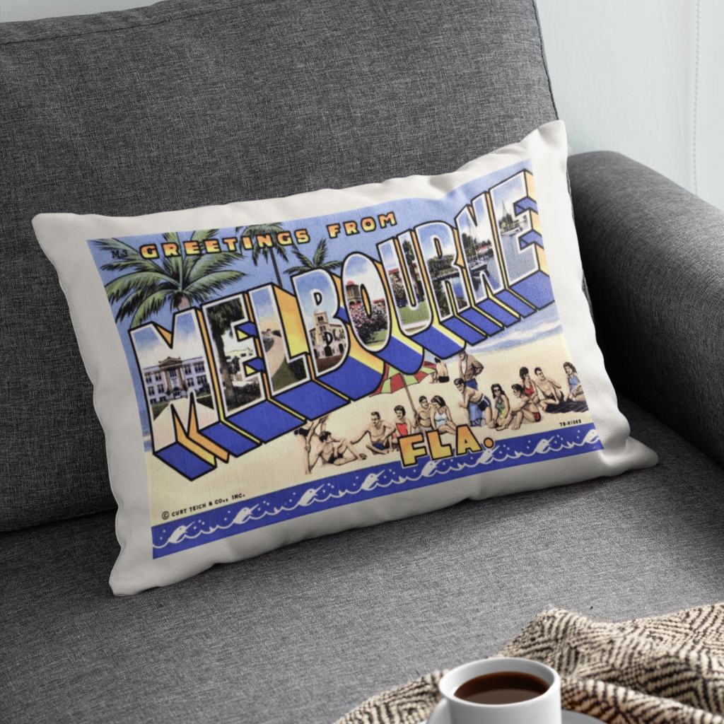 Melbourne Florida Postcard Pillow