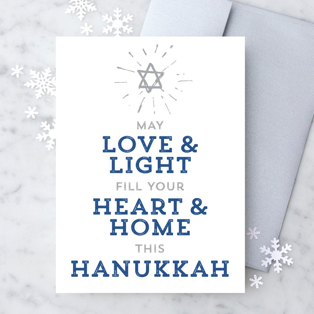 Que el amor y la luz llenen tu corazón y tu hogar Hanukkah Tarjetas de felicitación