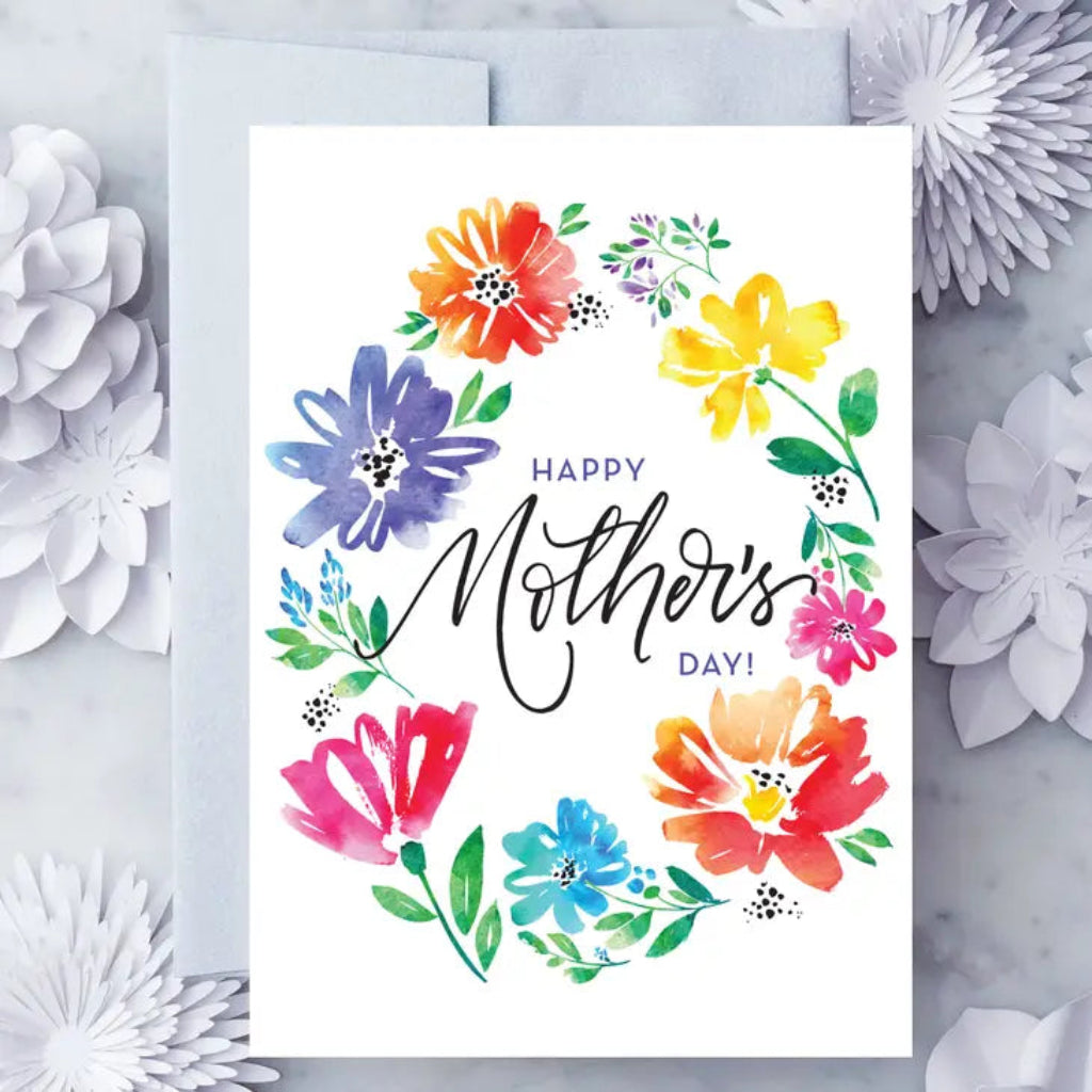 Tarjeta floral del día de la madre de primavera