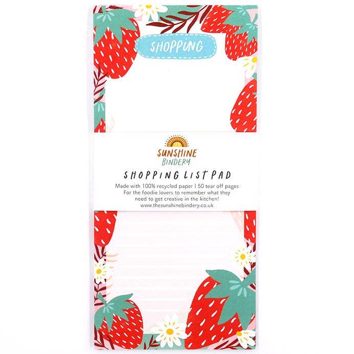 Strawberry Shopping List Notepad