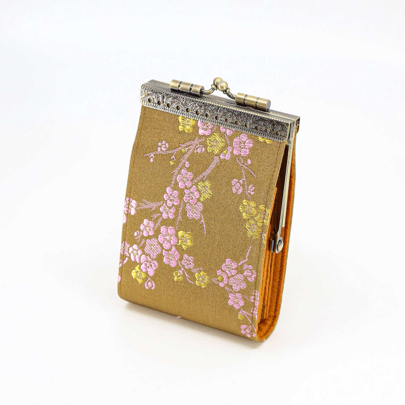 Cherry Blossom Card Wallet, Antique Gold