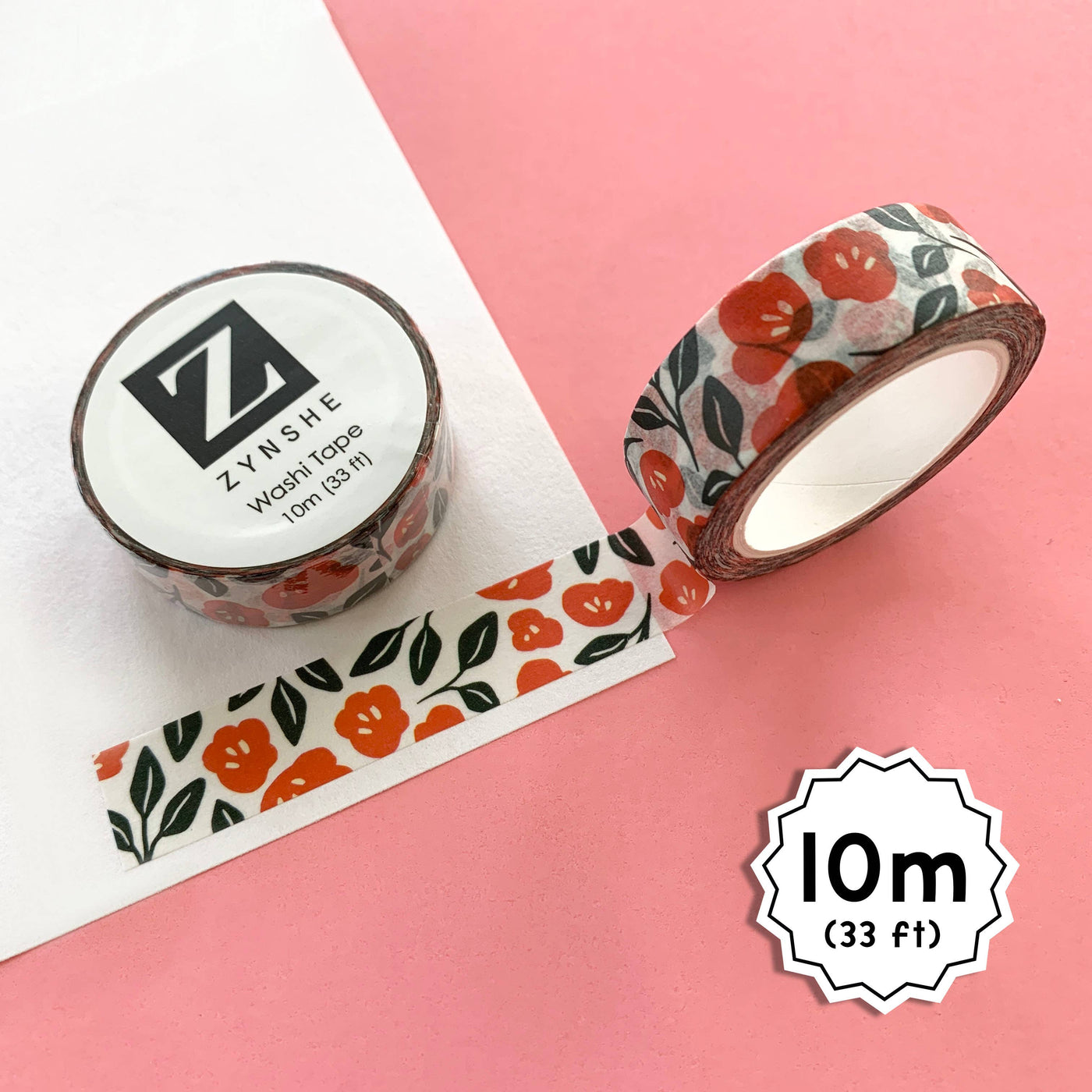 Red Floral Washi Tape