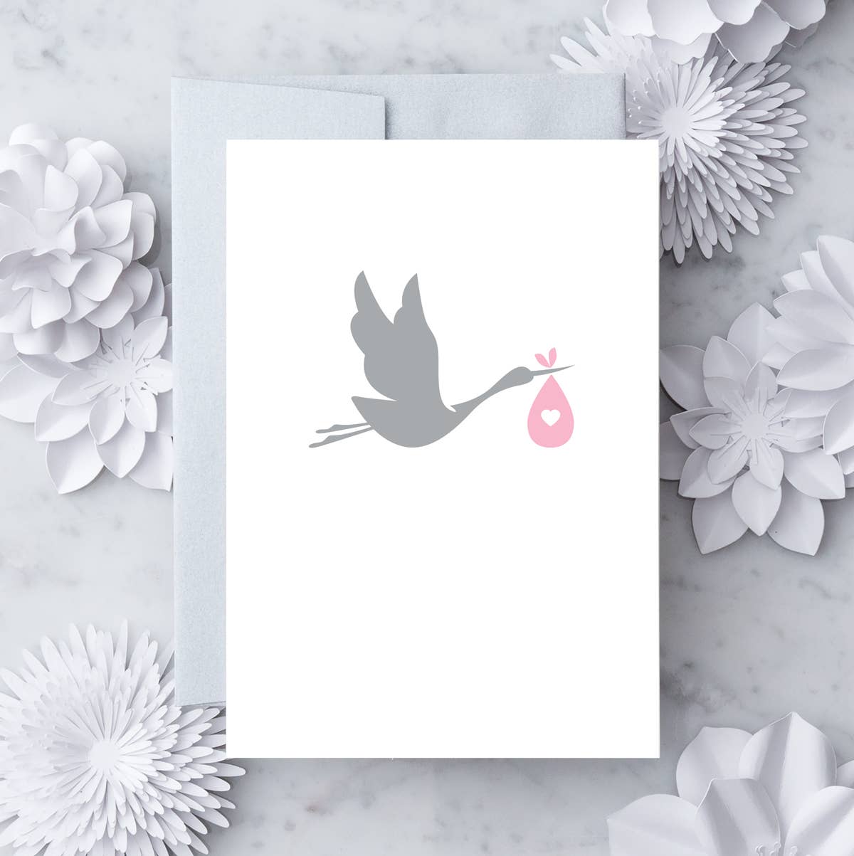 New Baby Girl Stork Greeting Card