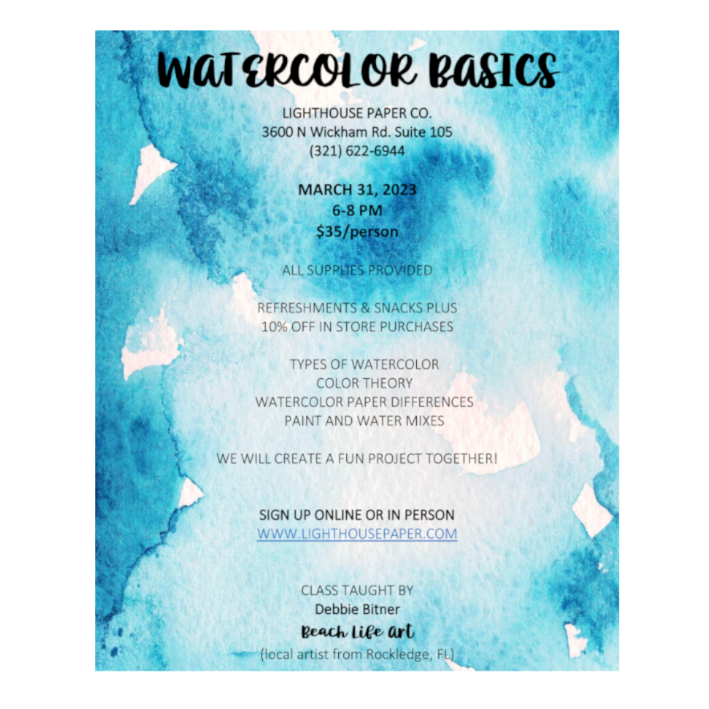 3/31/2023 - Watercolor Basics with Debbie Bitner