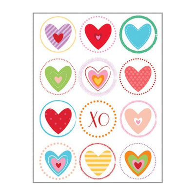 Hearts in Circles Valentine's Card