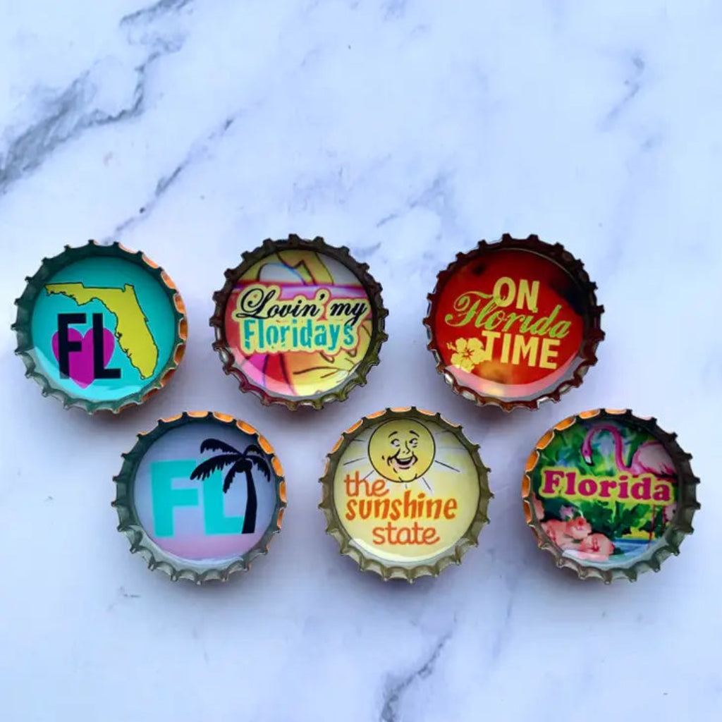 Florida Bottle Cap Magnet Set