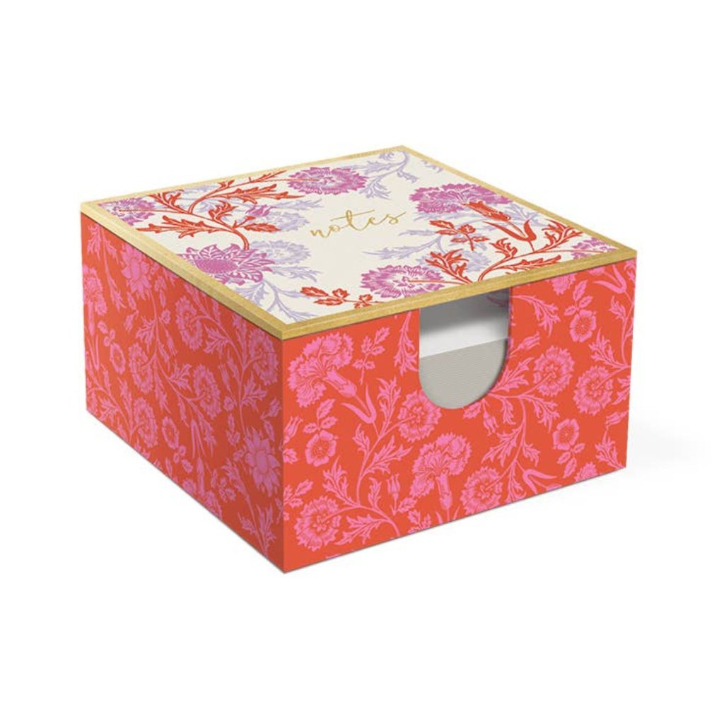 Desk Memo Box with Pen - Prarie Rose