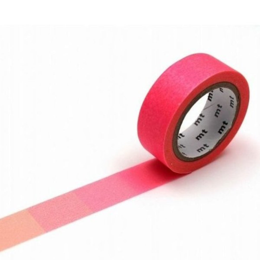 mt Washi Tape estampado - Degradación fluorescente rosa y amarillo