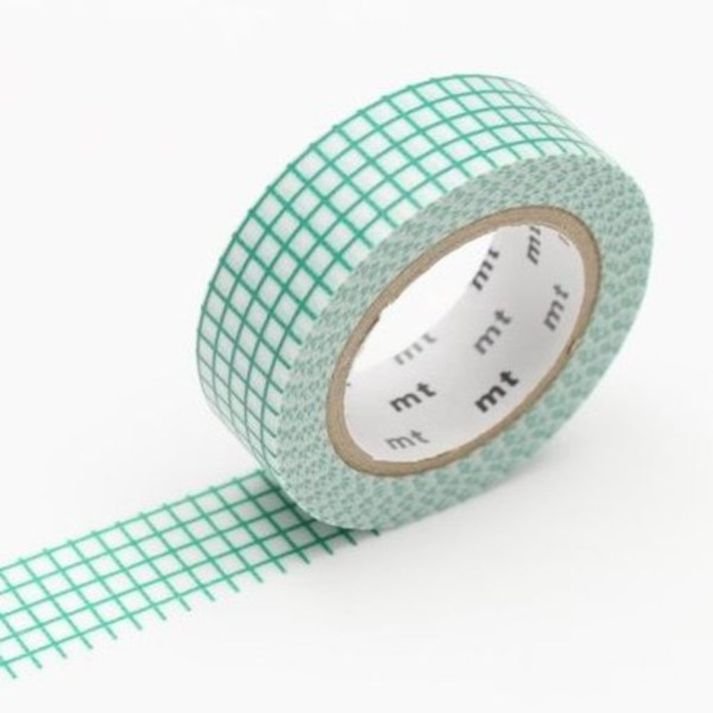 mt Patterns Washi Tape, 15mm - Graph Hougan Emerald