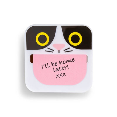 Mustard Crazy Cat Sticky Note Dispenser