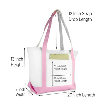 Everyday Shoulder Tote Bag, Pink Handle