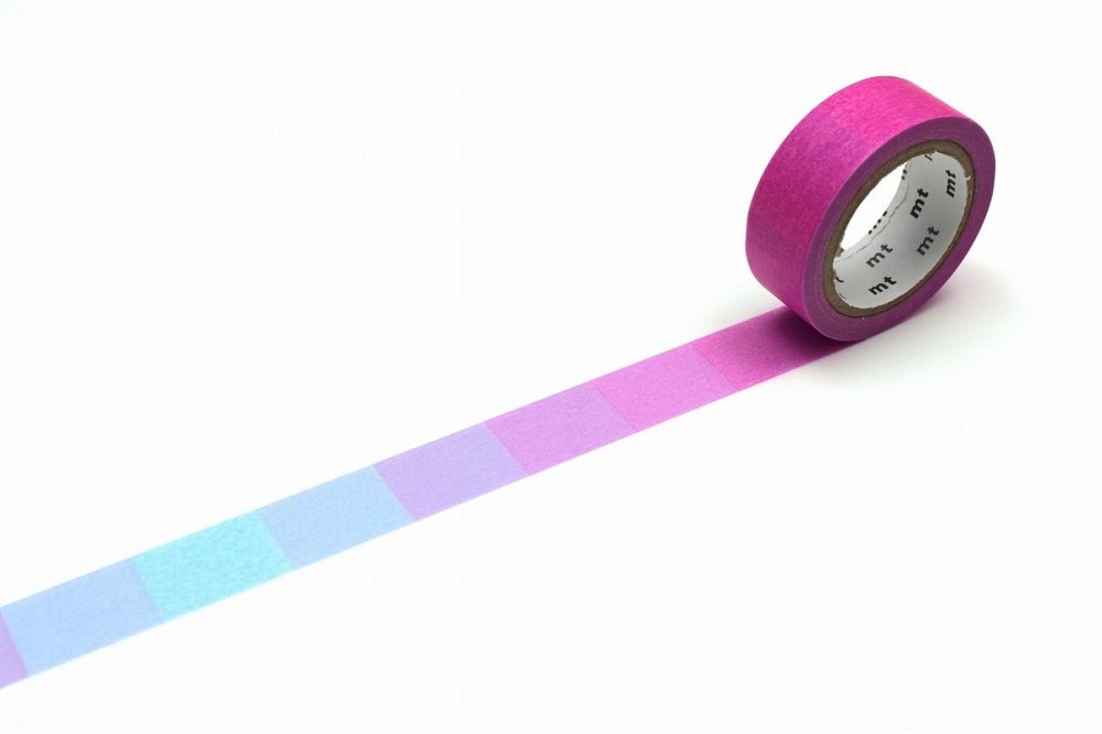 mt Patterned Washi Tape - Fluorescent Gradation Pink & Blue
