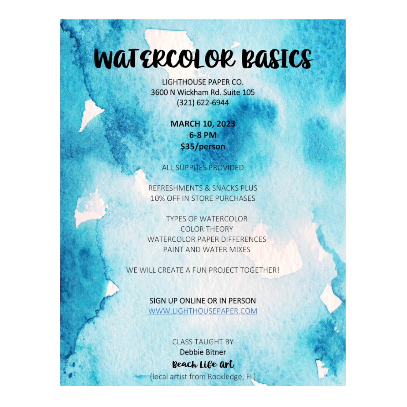 3/10/2023 - Watercolor Basics with Debbie Bitner